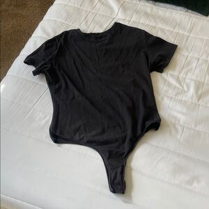 SKIMS Black Short Sleeve Bodysuit